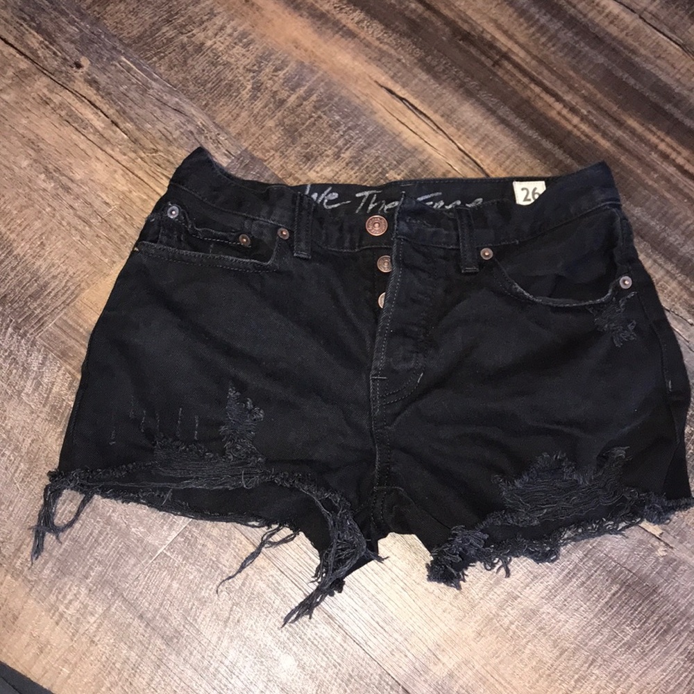 Free People Black Jean Shorts